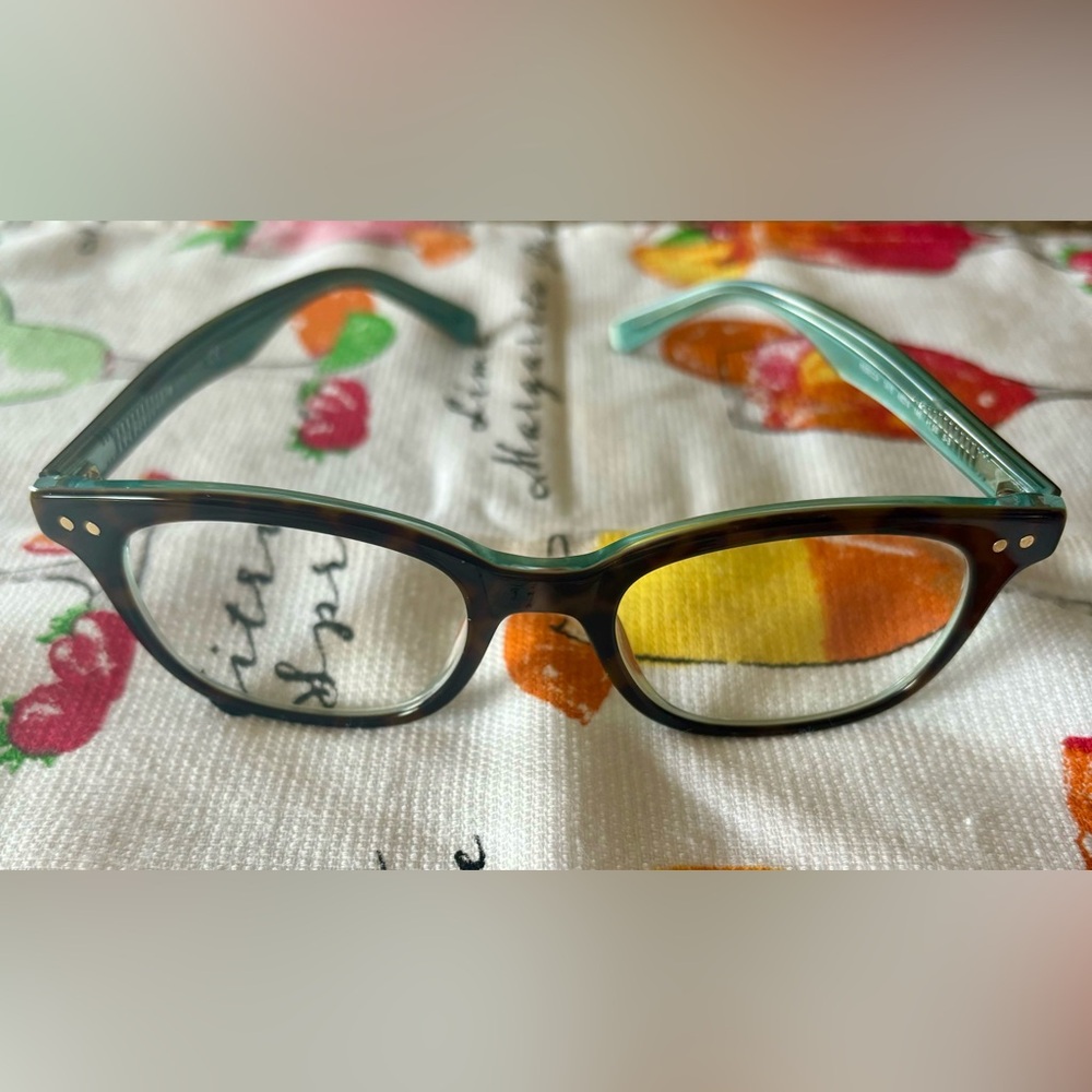 Kate Spade Reader Glasses +1.50 REBECCA  Like NEW tortoise brown and aqua teal